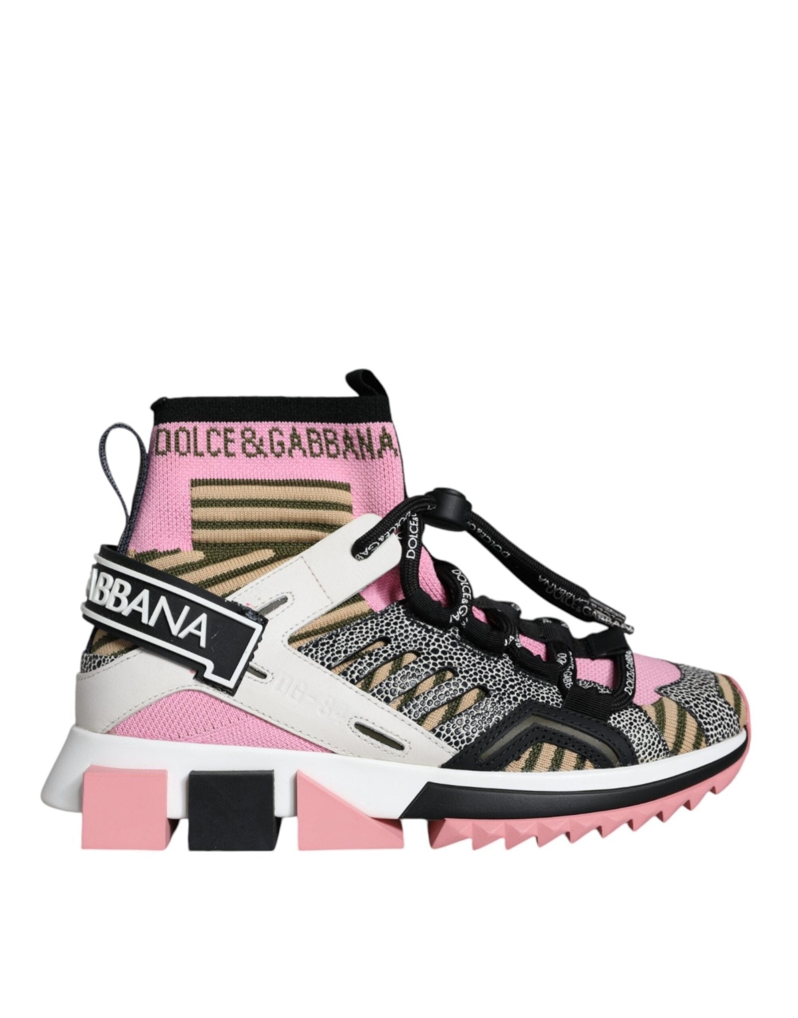 Dolce & Gabbana Multicolor Sorrento Socks Logo Sneakers Shoes - SMARTMARTNZ