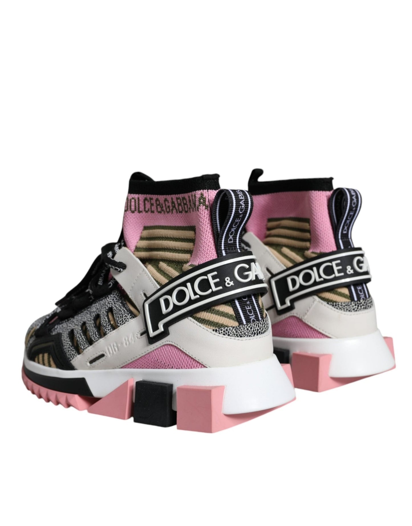 Dolce & Gabbana Multicolor Sorrento Socks Logo Sneakers Shoes - SMARTMARTNZ