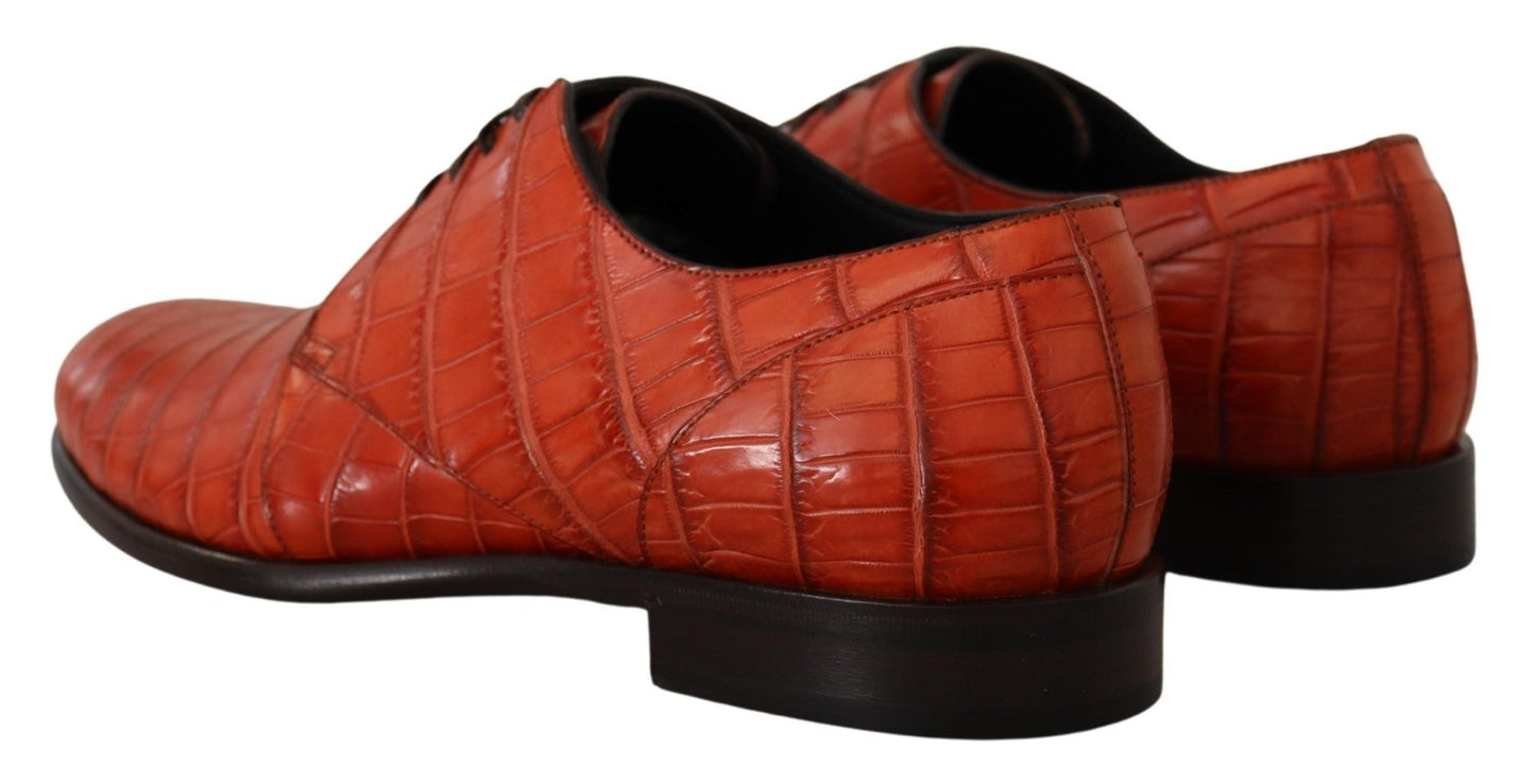 Dolce & Gabbana Orange Exotic Leather Dress Derby Shoes - SMARTMARTNZ