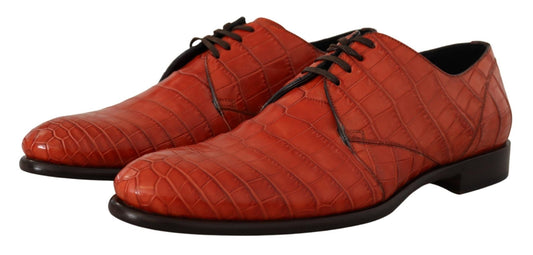 Dolce & Gabbana Orange Exotic Leather Dress Derby Shoes - SMARTMARTNZ