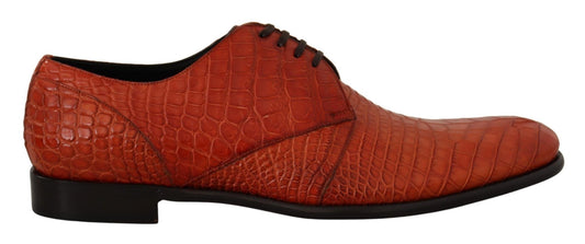 Dolce & Gabbana Orange Exotic Leather Dress Derby Shoes - SMARTMARTNZ