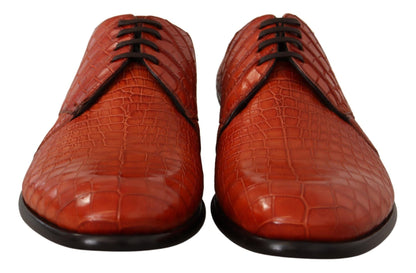 Dolce & Gabbana Orange Exotic Leather Dress Derby Shoes - SMARTMARTNZ