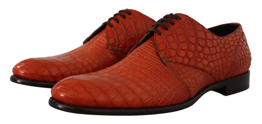 Dolce & Gabbana Orange Exotic Leather Dress Derby Shoes - SMARTMARTNZ