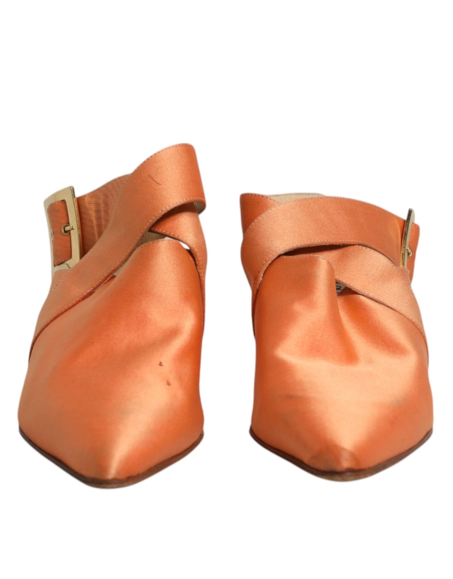 Dolce & Gabbana Orange Kitten Heels Slingback Sandals Shoes - SMARTMARTNZ