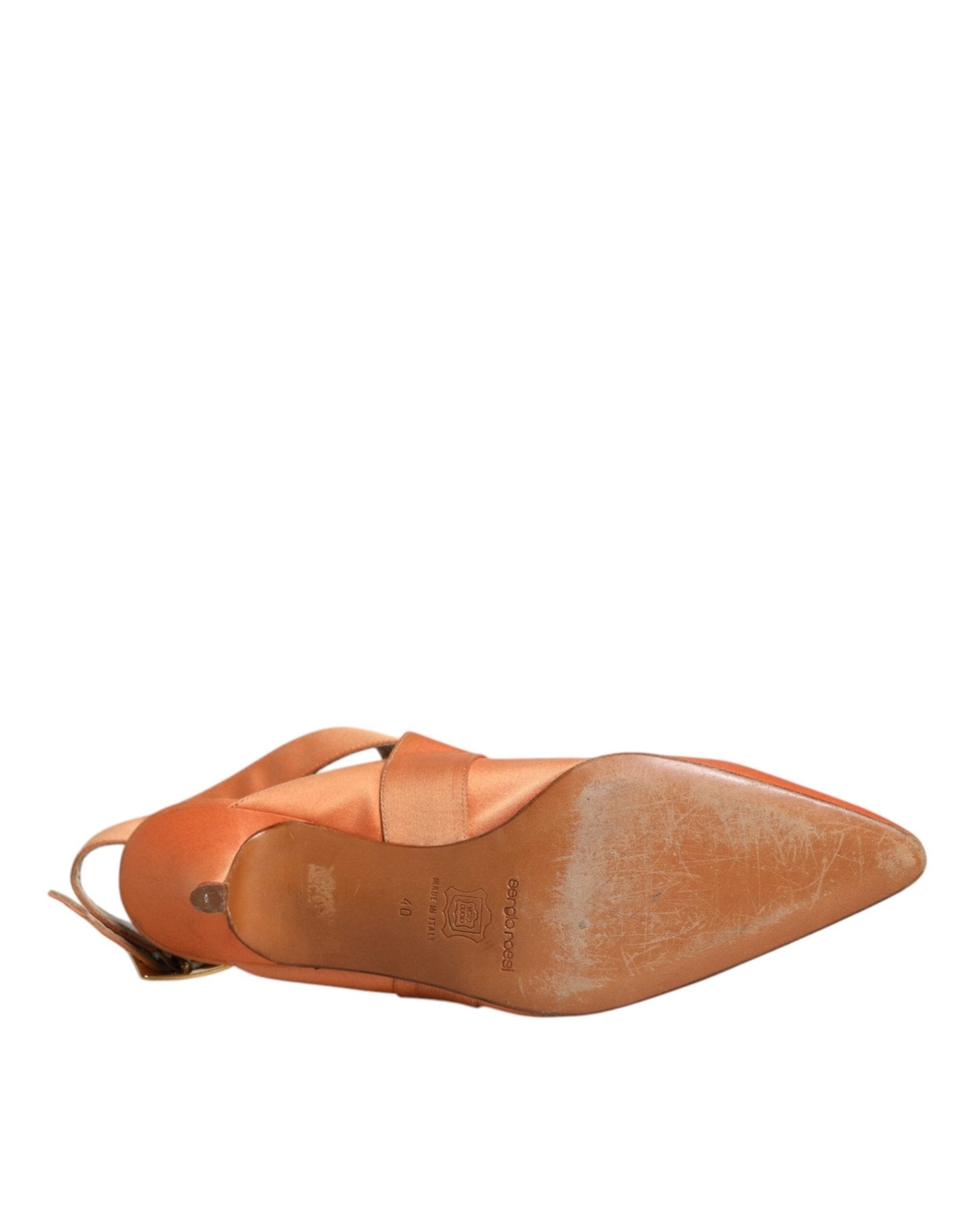 Dolce & Gabbana Orange Kitten Heels Slingback Sandals Shoes - SMARTMARTNZ