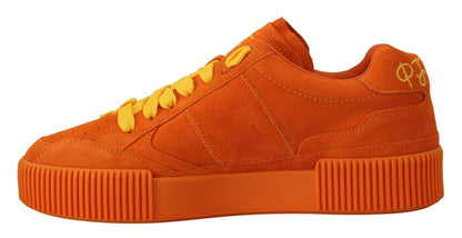 Dolce & Gabbana Orange Leather P.j. Tucker Sneakers Shoes - SMARTMARTNZ
