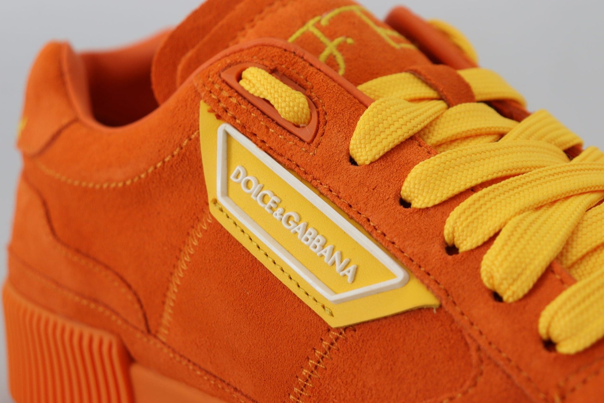 Dolce & Gabbana Orange Leather P.j. Tucker Sneakers Shoes - SMARTMARTNZ