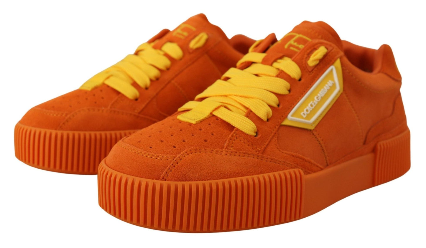 Dolce & Gabbana Orange Leather P.j. Tucker Sneakers Shoes - SMARTMARTNZ