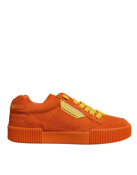 Dolce & Gabbana Orange Miami Leather Low Top Sneakers Shoes - SMARTMARTNZ