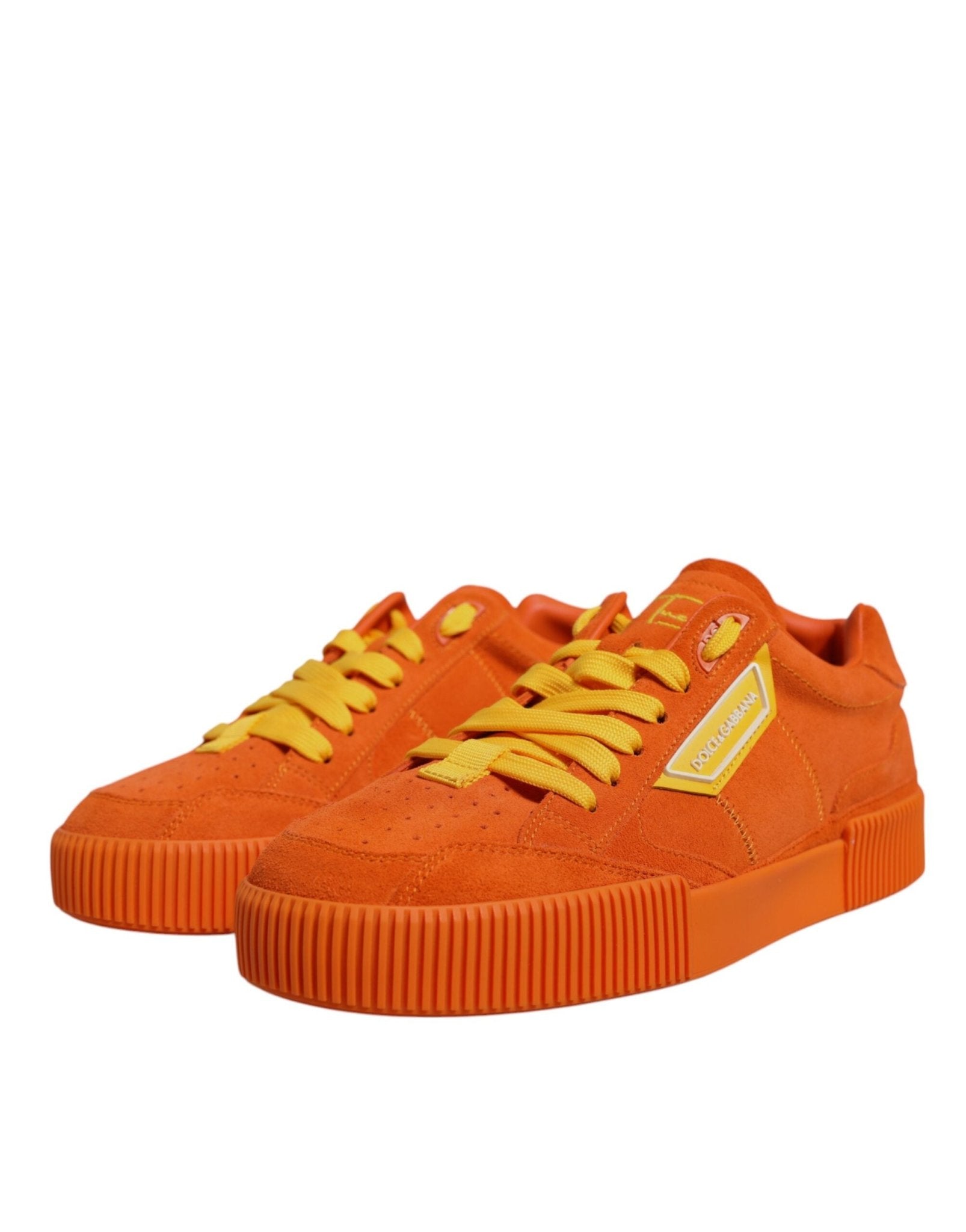 Dolce & Gabbana Orange Miami Leather Low Top Sneakers Shoes - SMARTMARTNZ