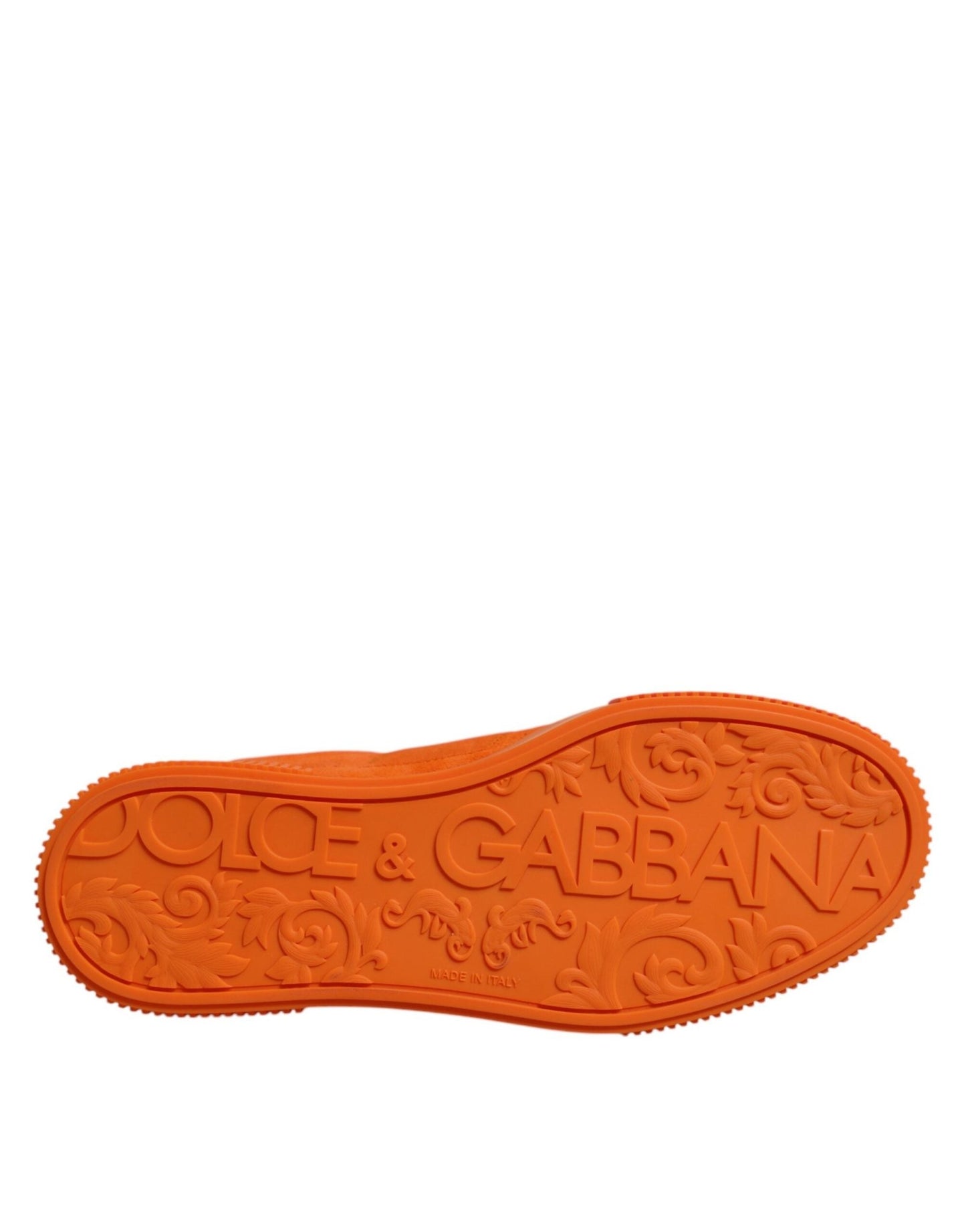 Dolce & Gabbana Orange Miami Leather Low Top Sneakers Shoes - SMARTMARTNZ