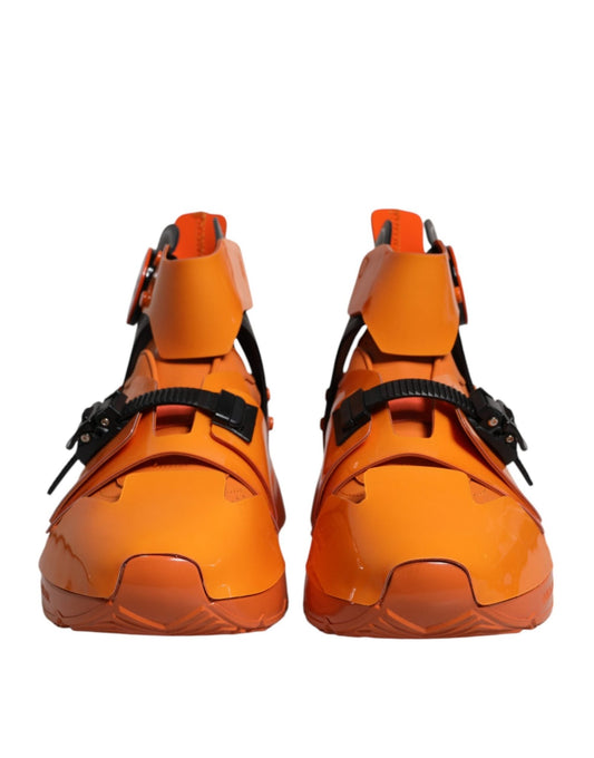 Dolce & Gabbana Orange Multi Panel Chunky High Top Sneakers Shoes - SMARTMARTNZ