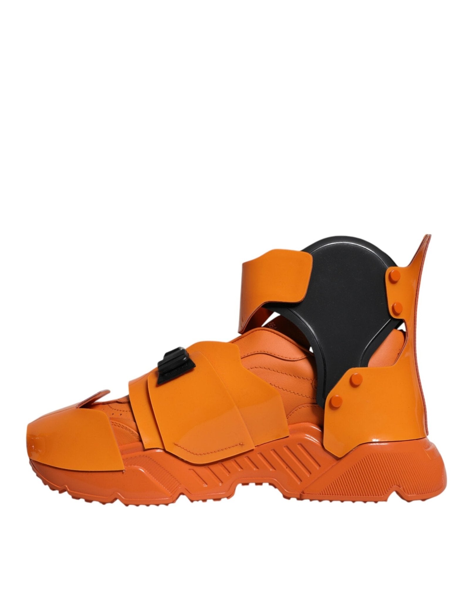 Dolce & Gabbana Orange Multi Panel Chunky High Top Sneakers Shoes - SMARTMARTNZ