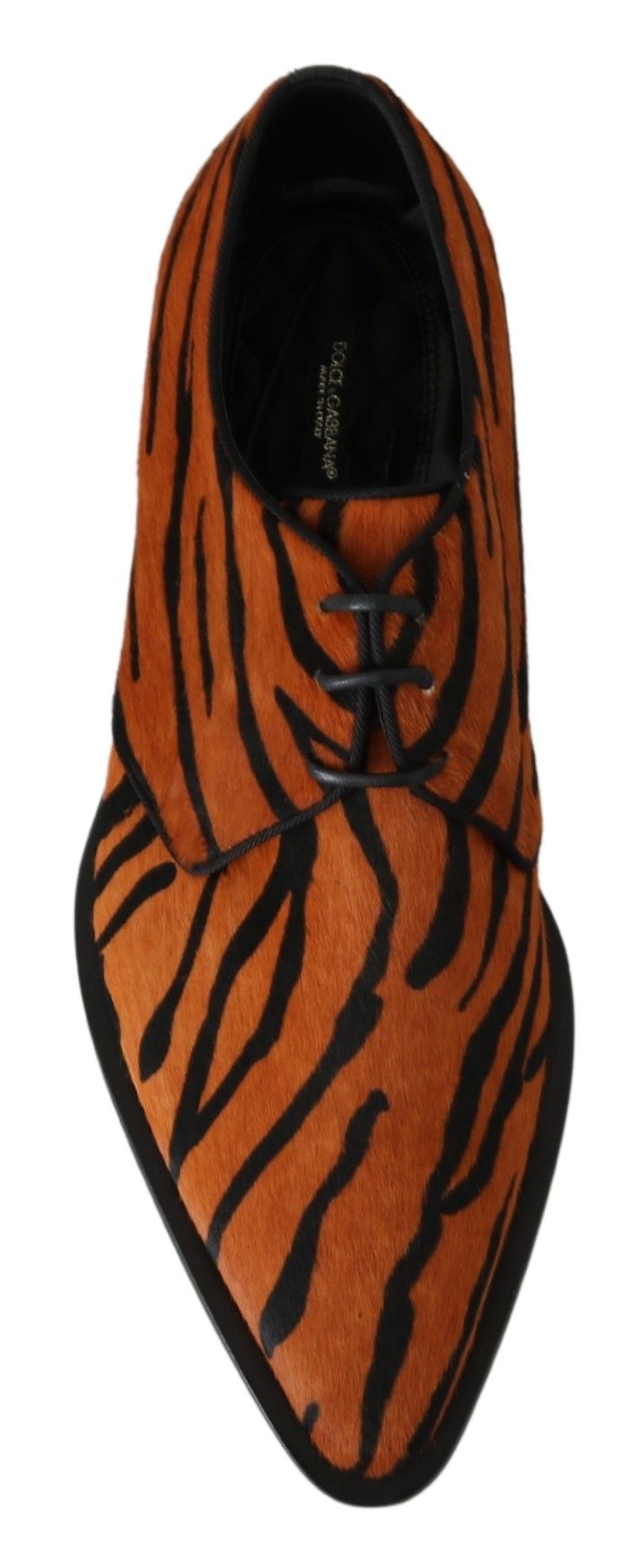 Dolce & Gabbana Orange Pony Hair Formal Dress Broque Shoes - SMARTMARTNZ