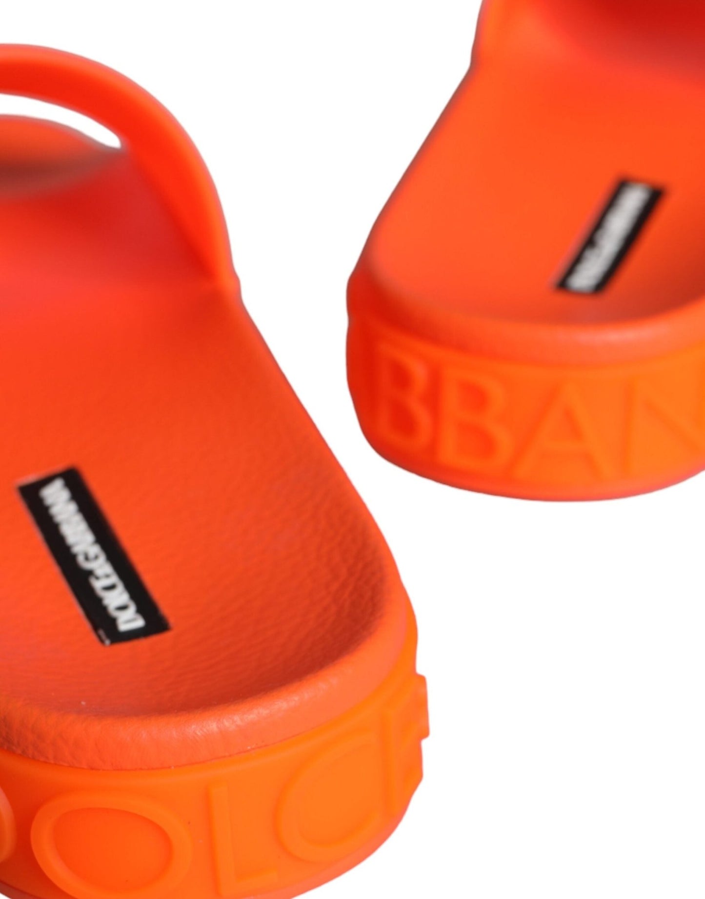 Dolce & Gabbana Orange Rubber Slides Sandals Beachwear Shoes - SMARTMARTNZ