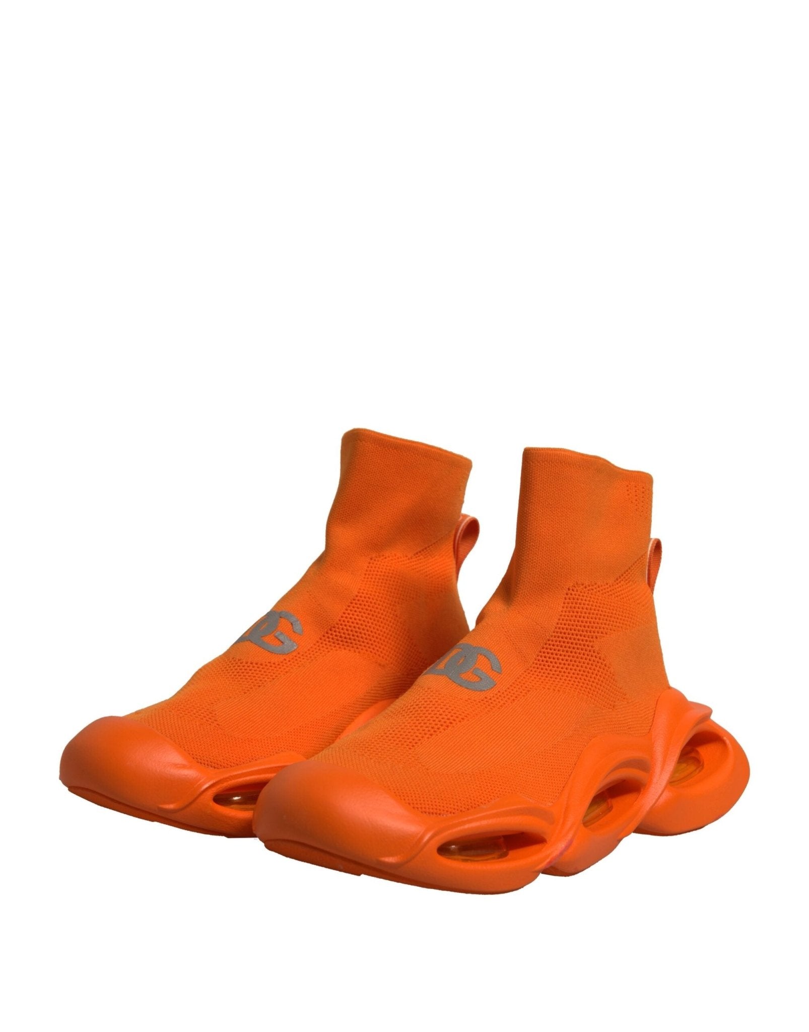 Dolce & Gabbana Orange Slip On Wave Socks Men Sneakers Shoes - SMARTMARTNZ