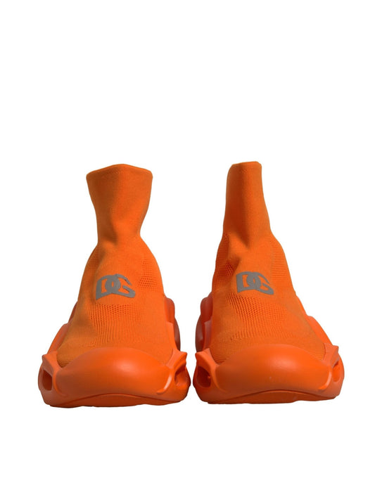 Dolce & Gabbana Orange Slip On Wave Socks Men Sneakers Shoes - SMARTMARTNZ
