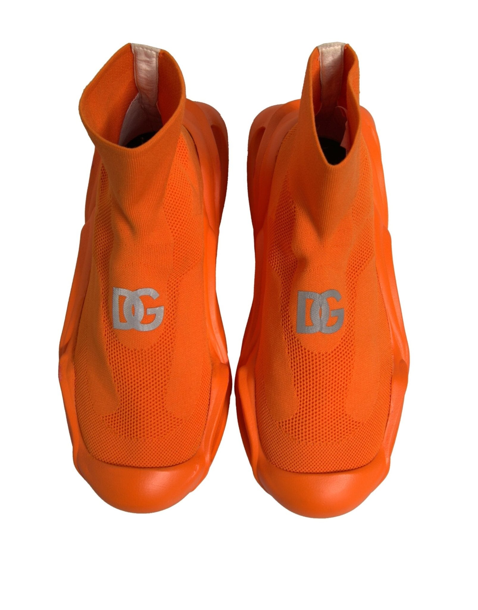 Dolce & Gabbana Orange Slip On Wave Socks Men Sneakers Shoes - SMARTMARTNZ