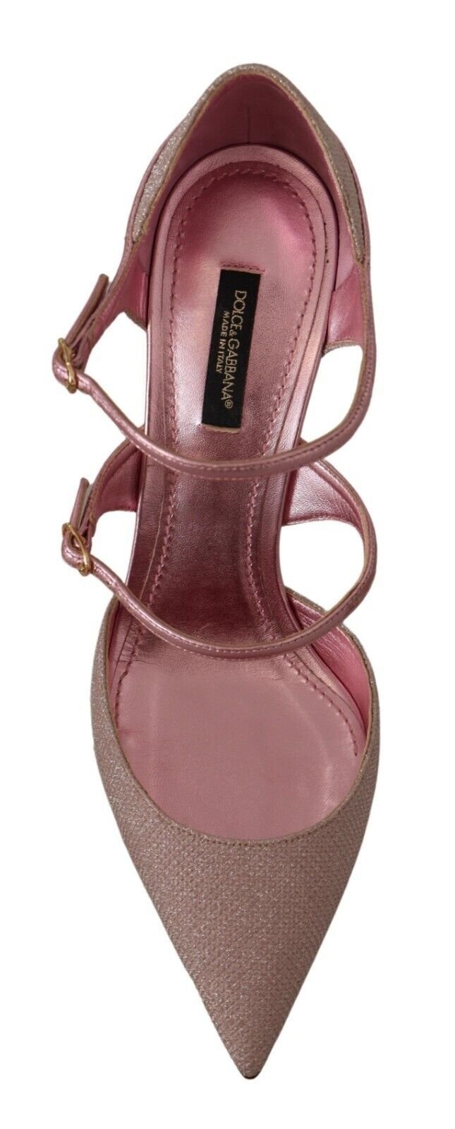 Dolce & Gabbana Pink Glittered Strappy Sandals Mary Jane Shoes - SMARTMARTNZ