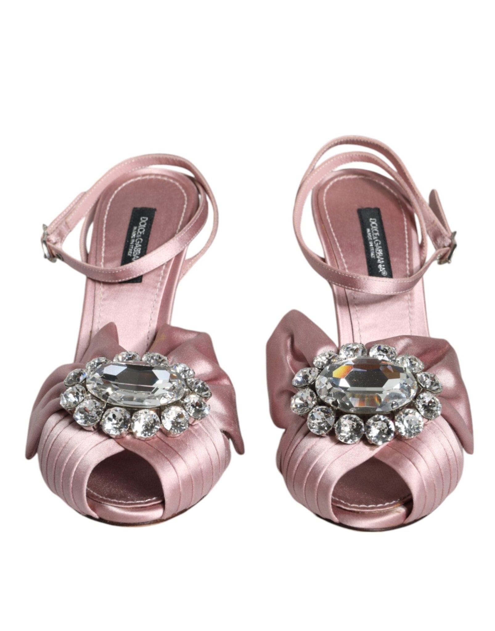 Dolce & Gabbana Pink Keira Crystal Heels Sandals Shoes - SMARTMARTNZ