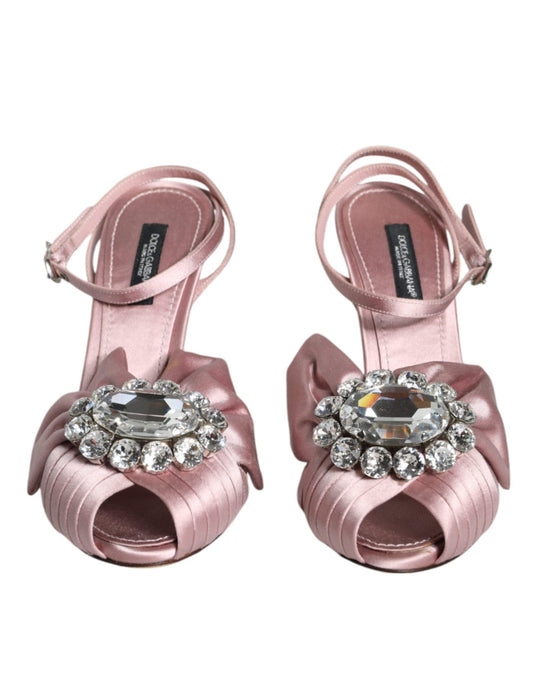 Dolce & Gabbana Pink Keira Crystal Heels Sandals Shoes - SMARTMARTNZ