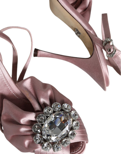 Dolce & Gabbana Pink Keira Crystal Heels Sandals Shoes - SMARTMARTNZ