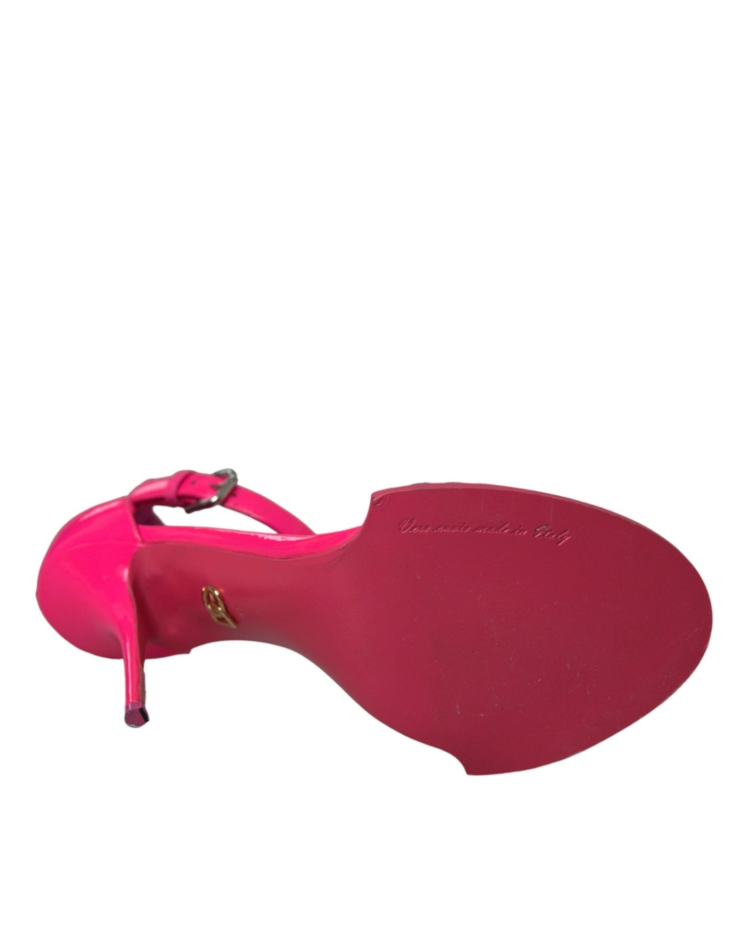 Dolce & Gabbana Pink Leather Crystal Heels Sandals Shoes - SMARTMARTNZ