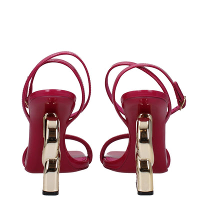 Dolce & Gabbana Pink Leather Stiletto Heels Sandals - SMARTMARTNZ
