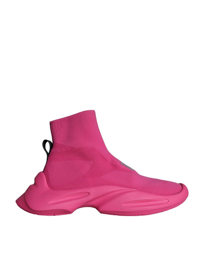 Dolce & Gabbana Pink Logo Print Slip On Socks Sneakers Shoes - SMARTMARTNZ