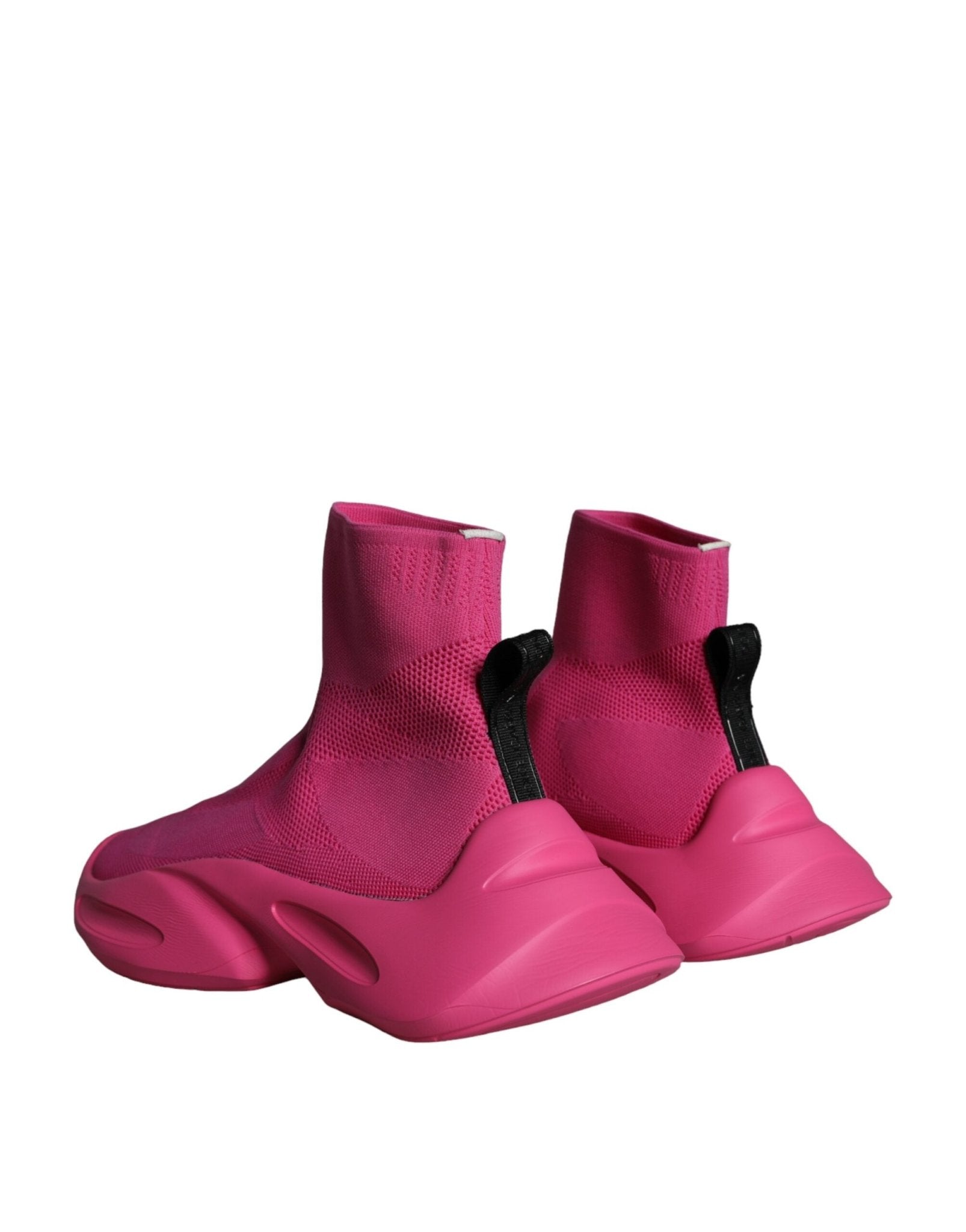 Dolce & Gabbana Pink Logo Print Slip On Socks Sneakers Shoes - SMARTMARTNZ
