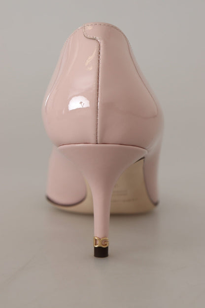 Dolce & Gabbana Pink Patent Leather Kitten Heels Pumps Shoes - SMARTMARTNZ