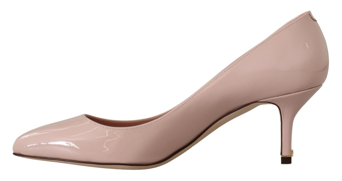 Dolce & Gabbana Pink Patent Leather Kitten Heels Pumps Shoes - SMARTMARTNZ