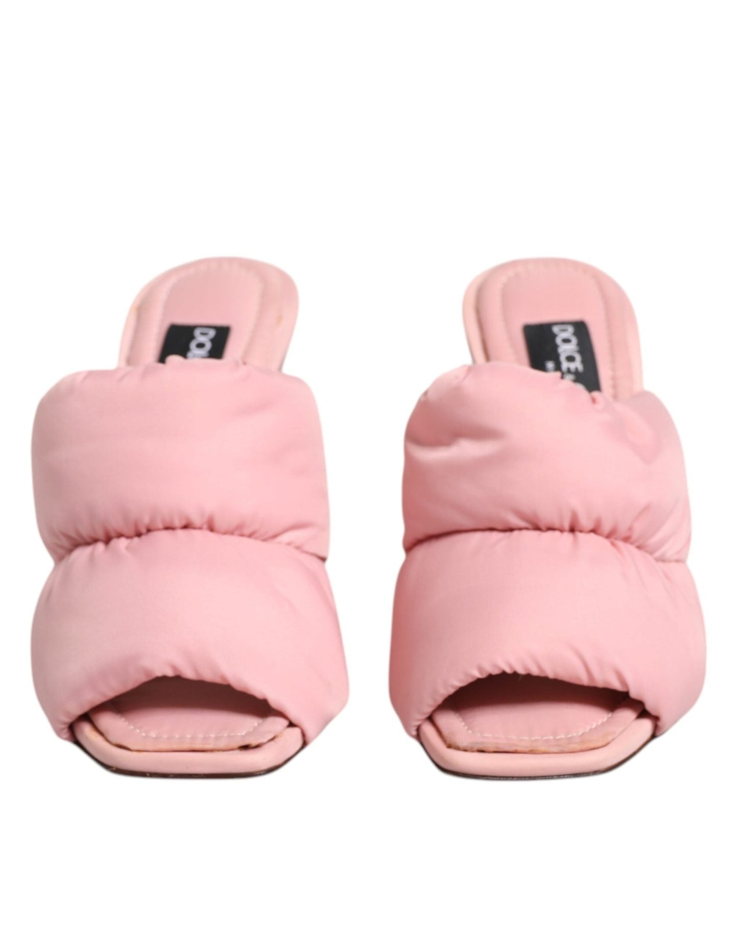 Dolce & Gabbana Pink Quilted DG Heel Slide Sandals Shoes - SMARTMARTNZ