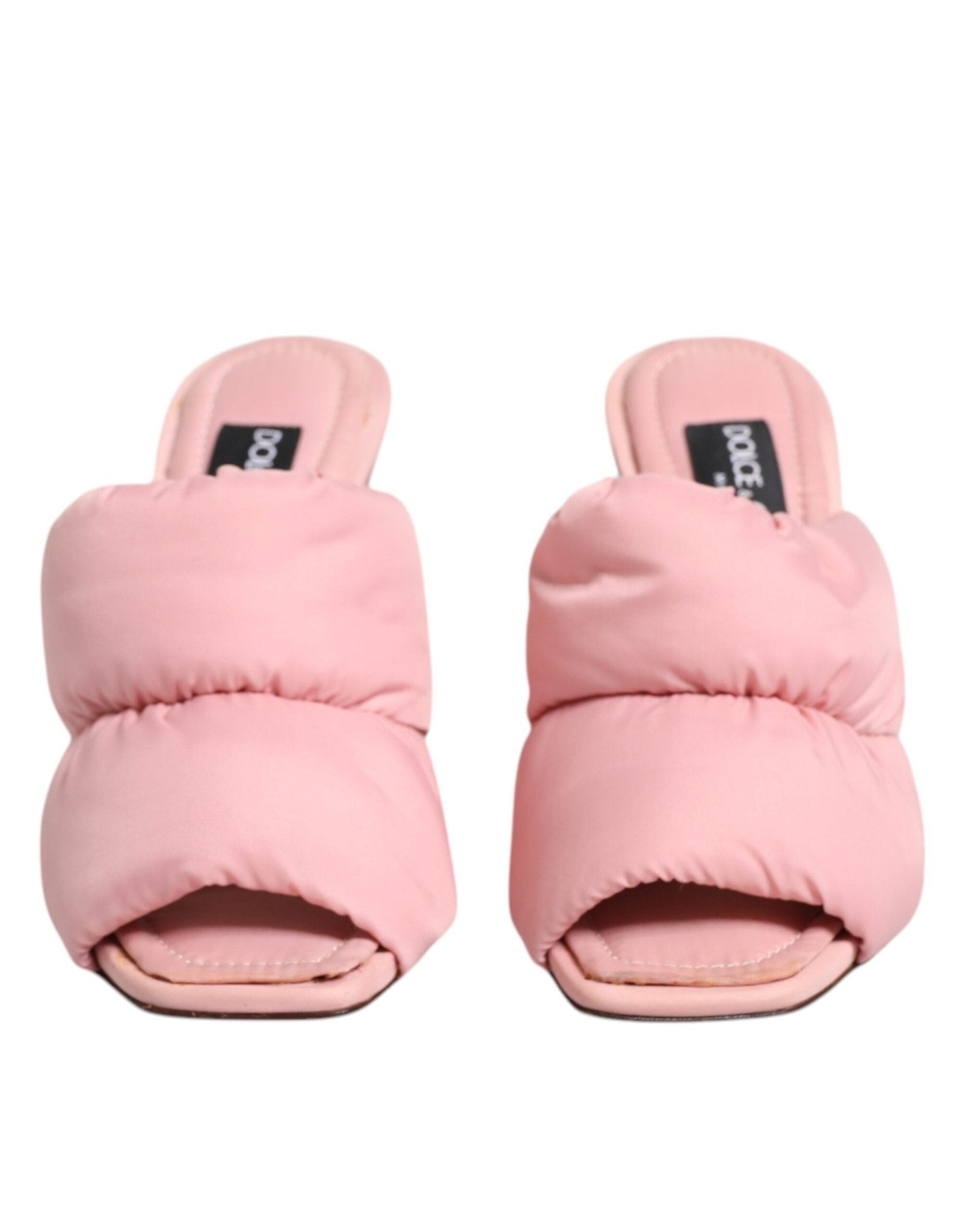Dolce & Gabbana Pink Quilted DG Heel Slide Sandals Shoes - SMARTMARTNZ