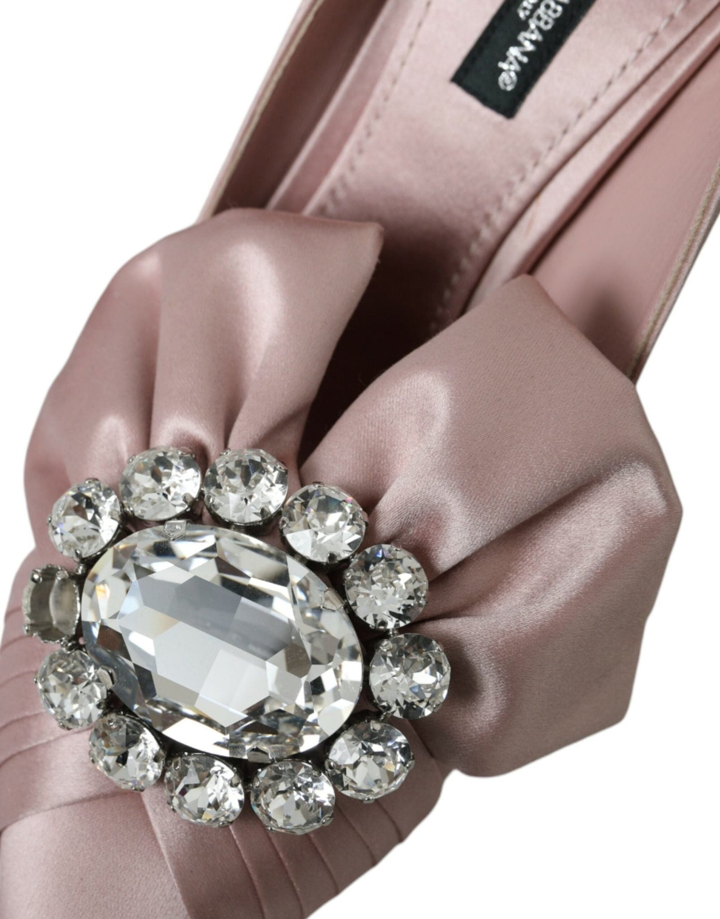 Dolce & Gabbana Pink Satin Crystal High Heels Pumps Shoes - SMARTMARTNZ