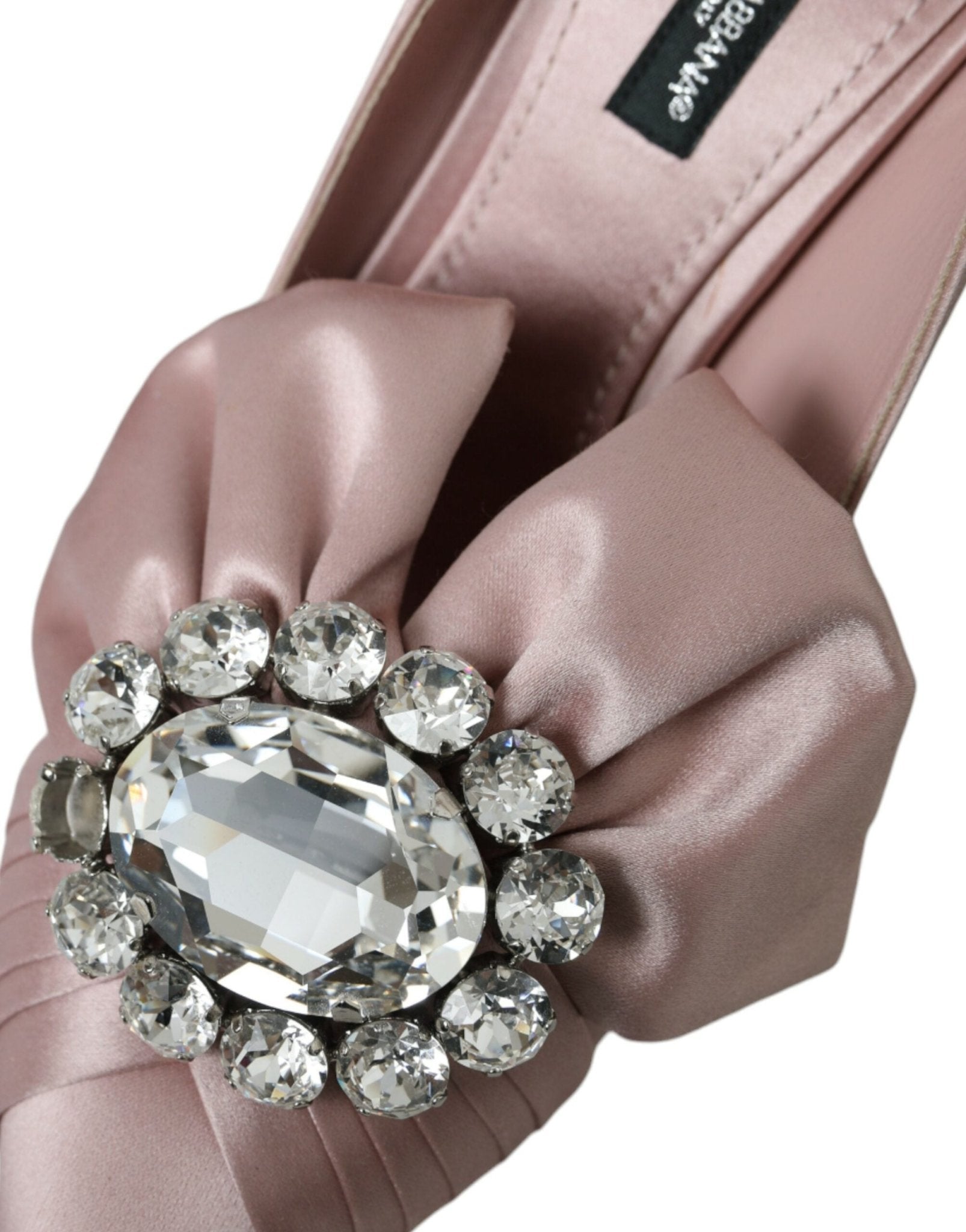 Dolce & Gabbana Pink Satin Crystal High Heels Pumps Shoes - SMARTMARTNZ
