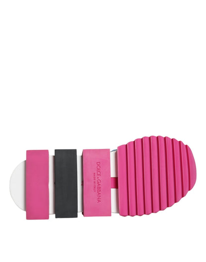 Dolce & Gabbana Pink Sorrento Crystals Low Top Sneakers Shoes - SMARTMARTNZ