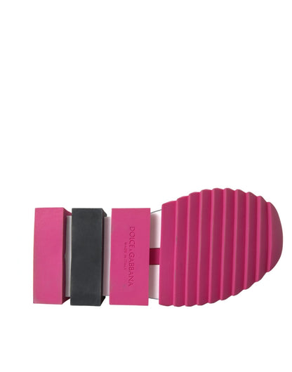 Dolce & Gabbana Pink Sorrento Crystals Sneakers Shoes - SMARTMARTNZ