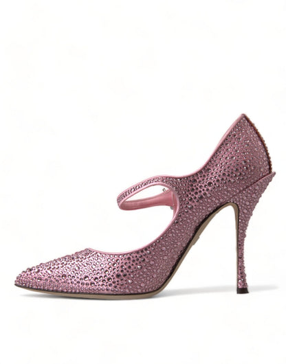 Dolce & Gabbana Pink Strass Crystal Heels Pumps Shoes - SMARTMARTNZ