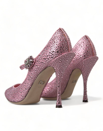 Dolce & Gabbana Pink Strass Crystal Heels Pumps Shoes - SMARTMARTNZ