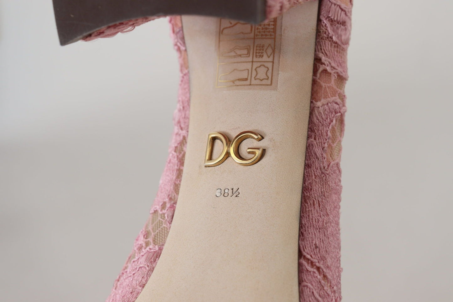 Dolce & Gabbana Pink Taormina Lace Crystal Pumps Pastel Shoes - SMARTMARTNZ