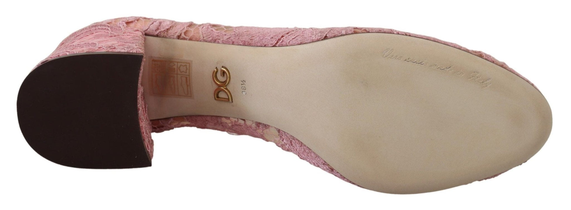 Dolce & Gabbana Pink Taormina Lace Crystal Pumps Pastel Shoes - SMARTMARTNZ