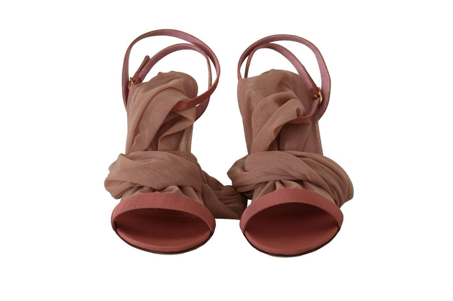 Dolce & Gabbana Pink Tulle Stretch Ankle Strap Sandals Shoes - SMARTMARTNZ