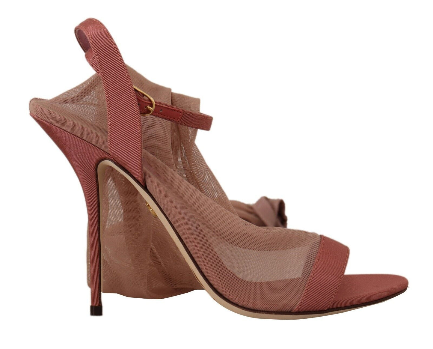 Dolce & Gabbana Pink Tulle Stretch Ankle Strap Sandals Shoes - SMARTMARTNZ