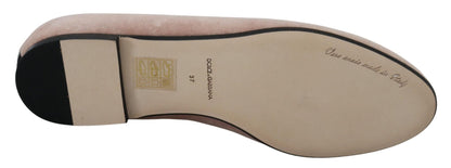Dolce & Gabbana Pink Velvet Slip Ons Loafers Flats Shoes - SMARTMARTNZ