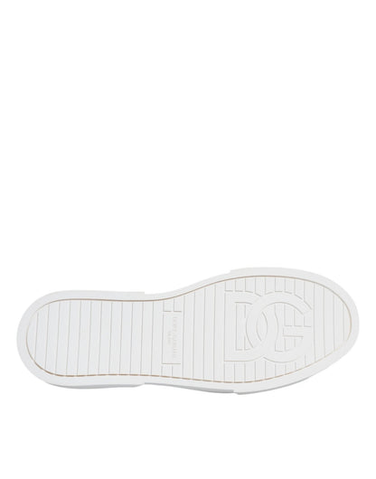Dolce & Gabbana Pink White Canvas Logo Low Top Sneakers Shoes - SMARTMARTNZ