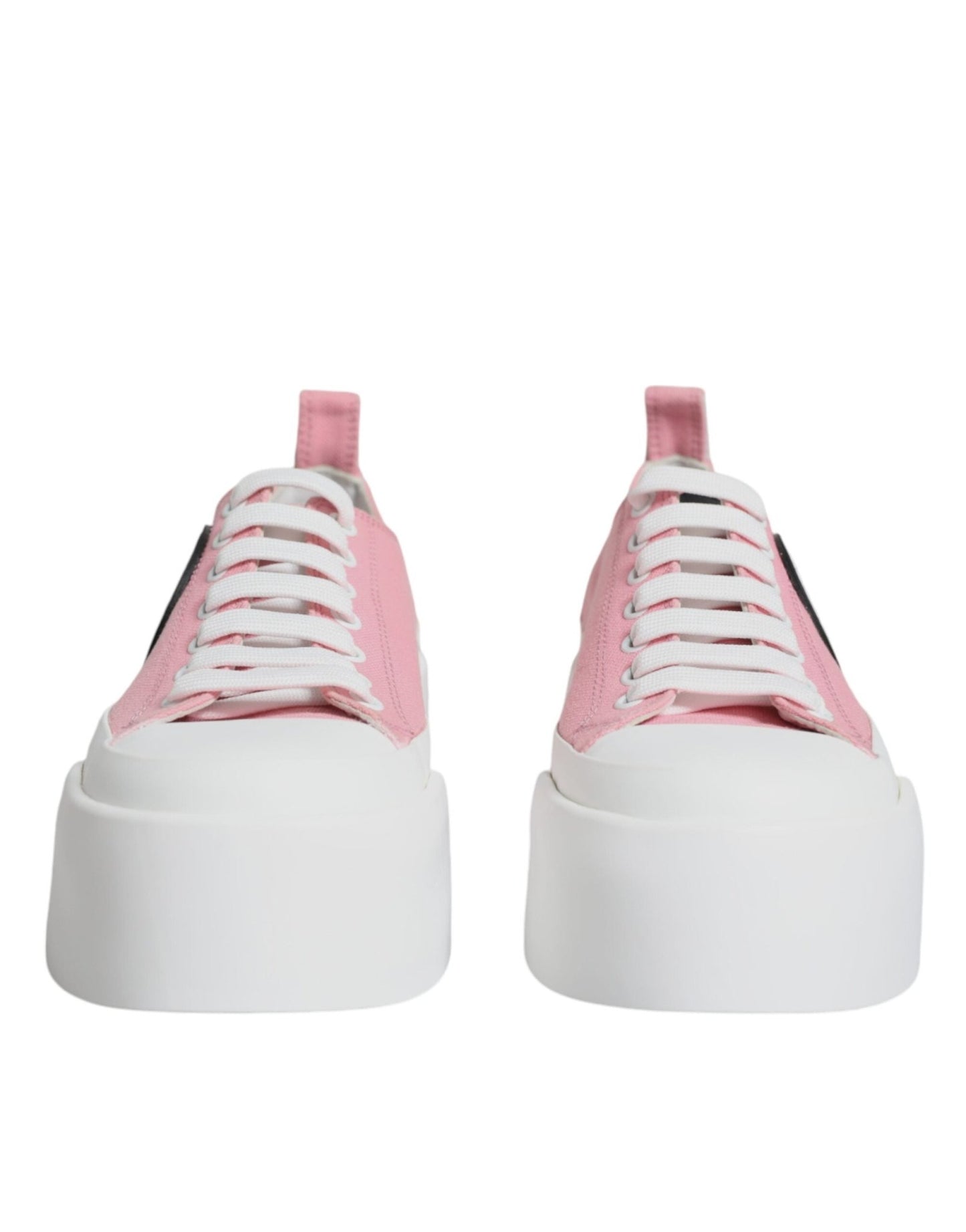 Dolce & Gabbana Pink White Canvas Logo Low Top Sneakers Shoes - SMARTMARTNZ