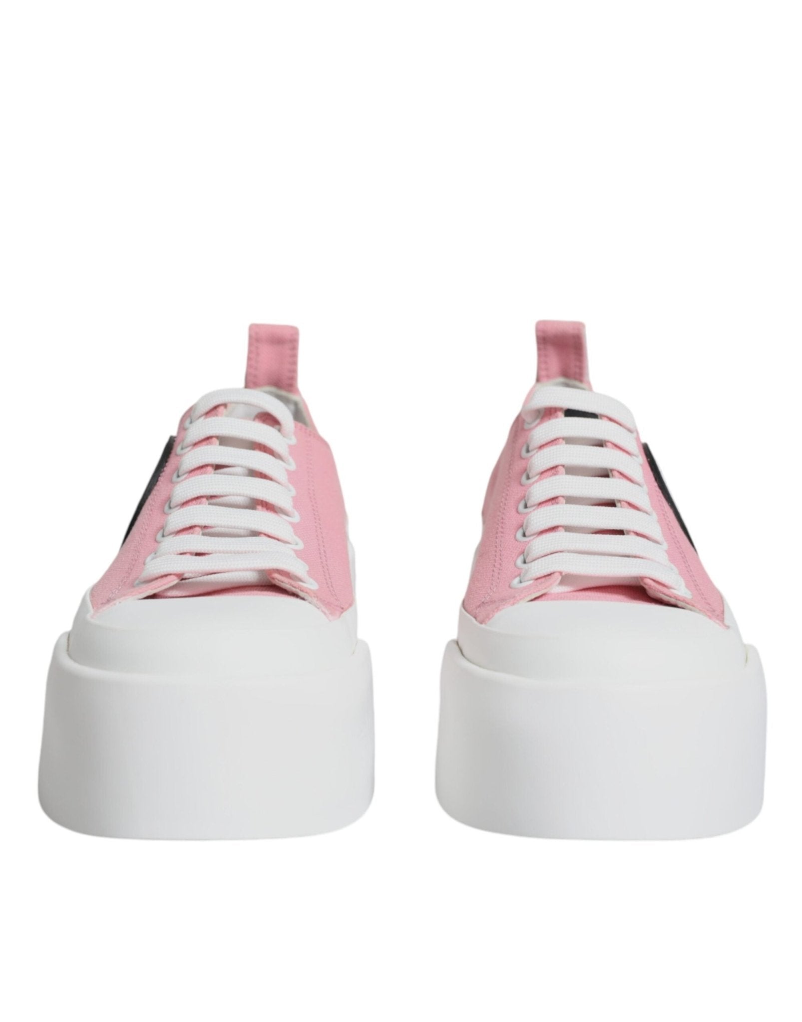 Dolce & Gabbana Pink White Canvas Logo Low Top Sneakers Shoes - SMARTMARTNZ