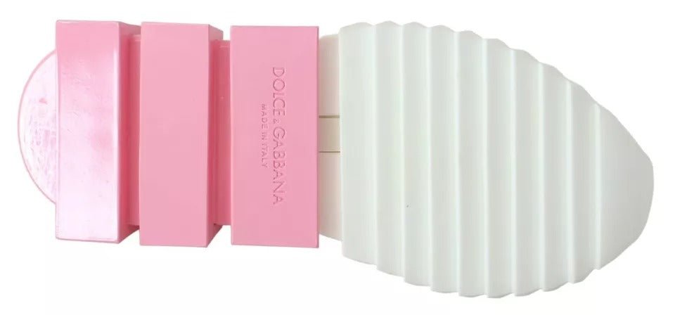 Dolce & Gabbana Pink White Logo Sorrento Sneakers Shoes - SMARTMARTNZ