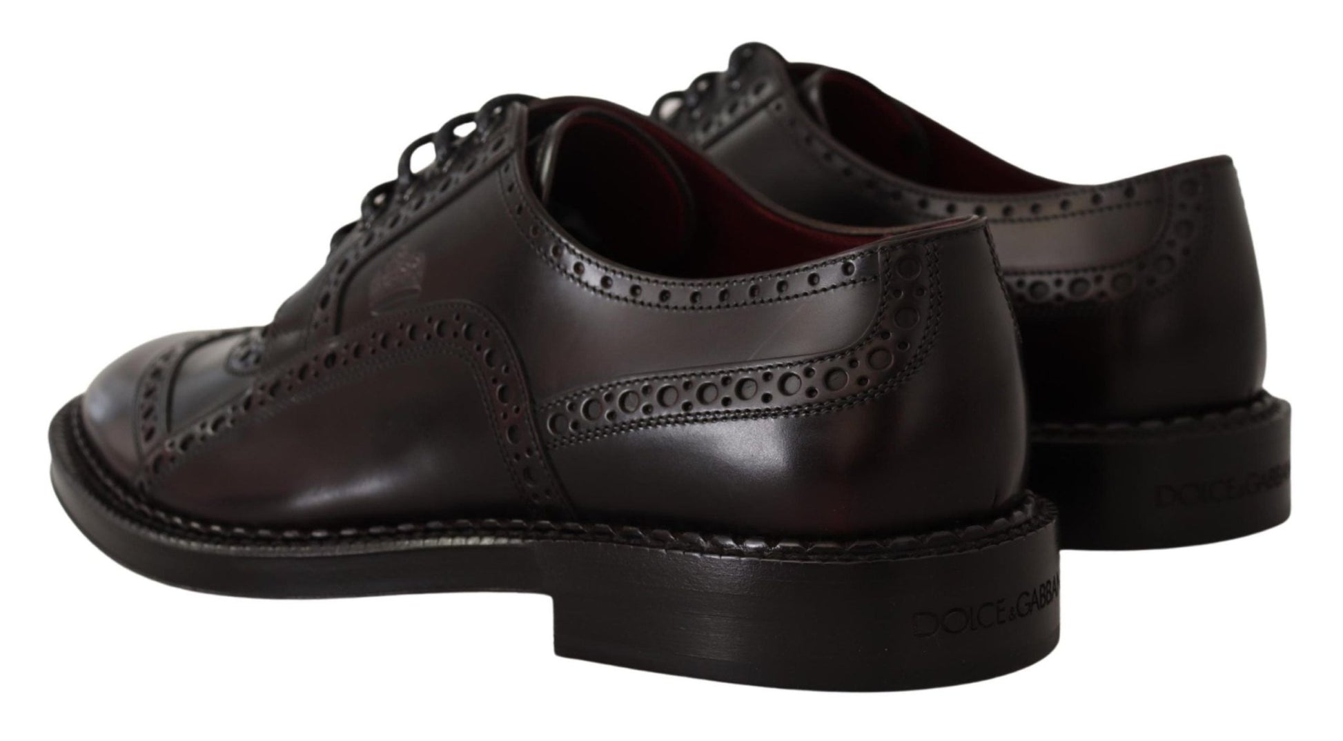 Dolce & Gabbana Purple Leather Oxford Wingtip Formal Shoes - SMARTMARTNZ